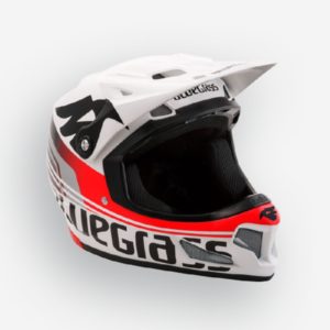 Casco integrale MTB DH Bluegrass Brave Bianco Rosso