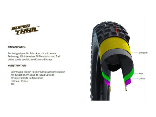 Copertone SCHWALBE Hans Dampf 29 x 2.60 Super Trail ADDIX Soft EVO SnakeSkin TLE Classic-Skin | 2021 - immagine 5