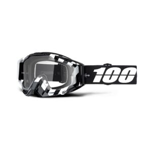 MASCHERA 100% RACECRAFT ABYSS BLACK MIRROR SILVER LENS