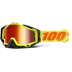 MASCHERA 100% RACECRAFT ATTACK YELLOW MIRROR RED LENS
