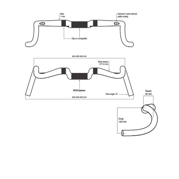 Manubrio Deda Gera Ø31,7mm 46cm Carbon - Nero - immagine 6