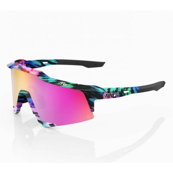 100% Occhiali speedcraft Soft tact tie Dye lente viola multilayer mirror Peter Sagan ltd