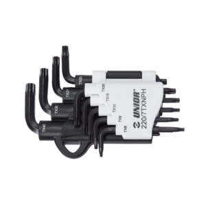 UNIOR Set 9 chiavi torx con foro con clip in plastica 220/7TXNPH TX8-40